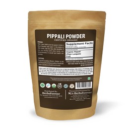 HerbsForever Pippali Powder – Premium Organic Piper Lignum – Non-GMO, Vegan, Gluten-Free, Ayurvedic Herb for General Wellness and Cooking – 100% Natural Ingredients – 230g