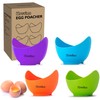 Poached Egg Cooker, Silicone Egg Poacher Cups with Ring Standers,