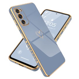 Compatible with Samsung S20 FE 5G(6.5 inch) Case Luxury Plating Love Heart Phone Case with Side Small Pattern Ultra Slim Soft TPU Shockproof Protective Electroplated Cover for S20 FE-Blue