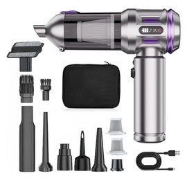 Car Vacuum Portable Cordless, 2 in 1 Handheld Vacuum Cleaner&Air Duster, 18000Pa High Power Mini Cleaners Rechargeable with LED Light and Multi-Nozzles for Car, Home, Office, Sofa, Pet, outdoors