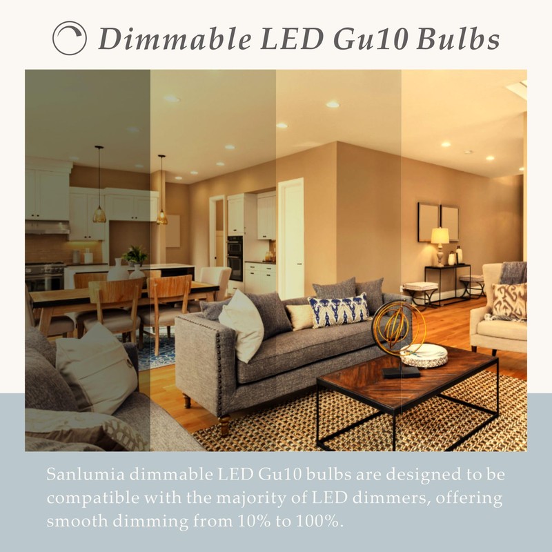 10 X Sanlumia 7W Dimmable Gu10 Super Bright 560LM LED