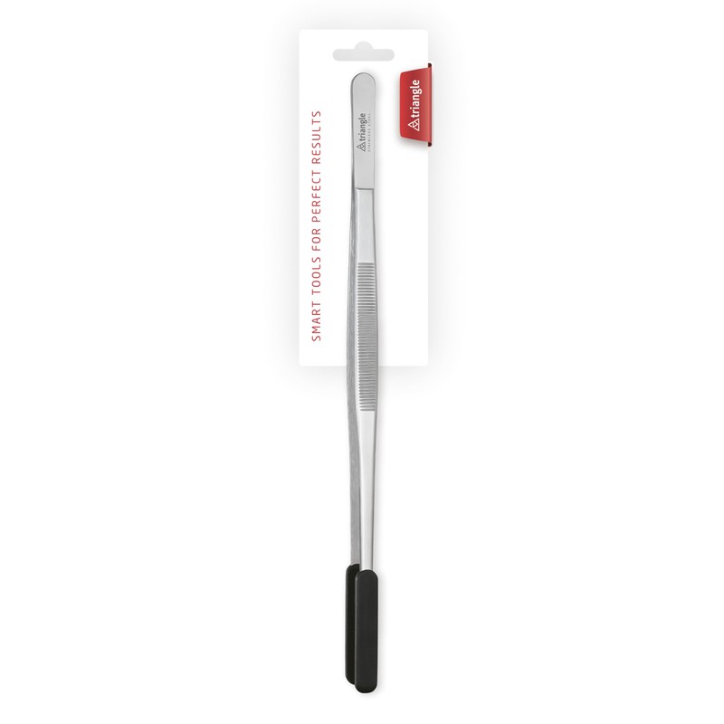 triangle Barbecue Tweezers with Black Silicone Tips - 30 cm
