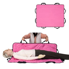 Multipurpose 48" x 40" Bed Pad with Reinforced Handles – Reusable & Washable Transfer Sheet for Caregivers, Bedridden & Elderly – Turning, Lifting & Repositioning Aid – Double-Sided Oxford Cloth, Pink