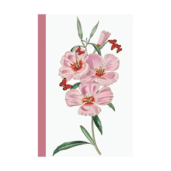 Sketchbook: Butterflies and Flowers (Pink) 6x9 - BLANK JOURNAL WITH