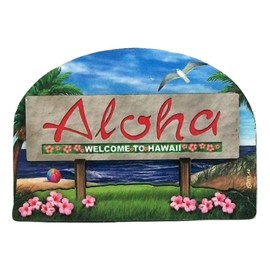 Hawaii State Welcome Sign Wood Fridge Magnet 2
