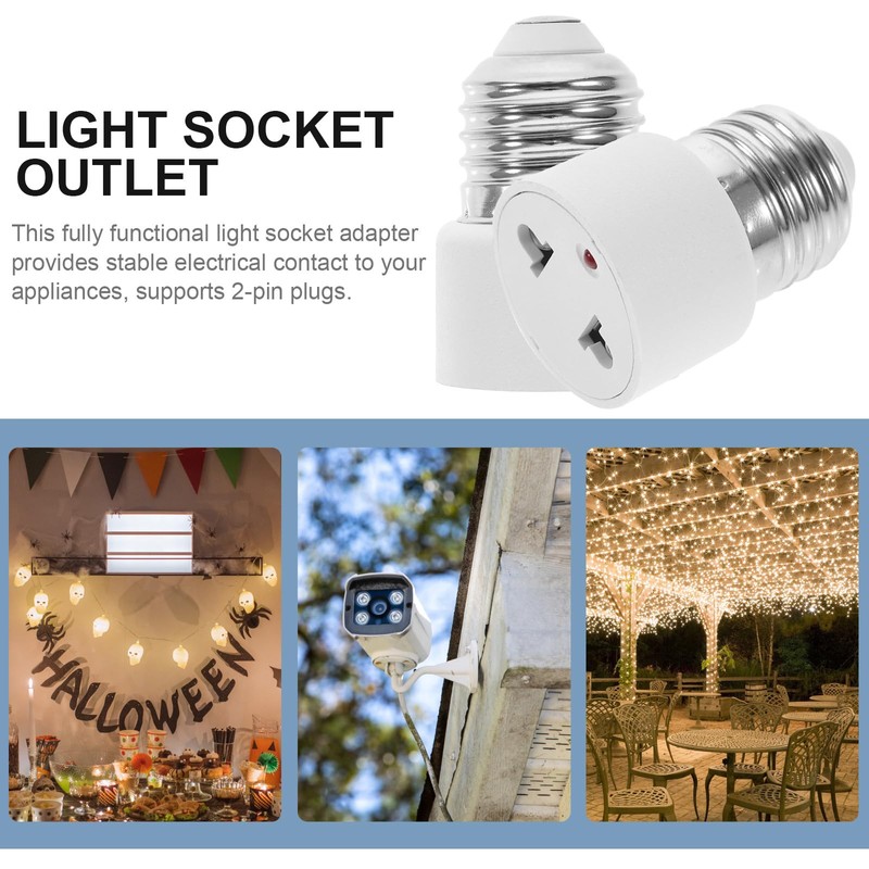 DOITOOL E27 Adapter Socket, 2-Piece E27 Adapter Socket, E27 to