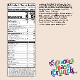Cinnamon Toast Crunch Breakfast Cereal, Crispy Cinnamon Cereal, Large Size, 16.8 oz
