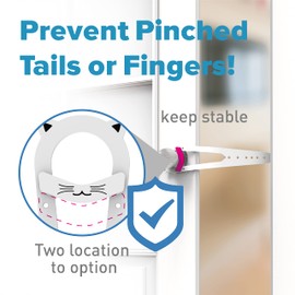 Neobay Cat Door Latch with Stabilizer, 7 Sizes Adjustable Cat Door Holder Latch to Keep Dog Out of Litter Box, Economical Alternative of Pet Gates and Interior Pet Door, White, 1 Pack