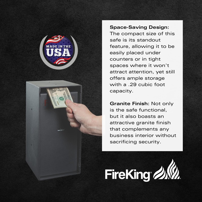 FireKing Mini Safe with Single Nose Lock, Lock Box for