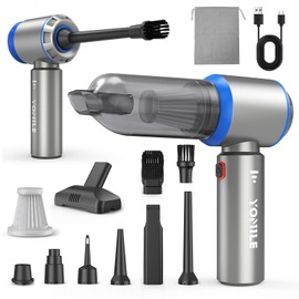 Yomile Mini Vacuum Cleaner, 2 in 1 27000PA Brushless Car Vacuum &250000RPM Air Duster 9000mAh Battery Air Blower Wireless Handheld Vacuum for Car,Office and Home (27Kpa)