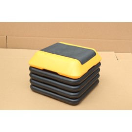 Tzou 16"x16" Adjustable High Step Aerobic Platform With 4 Risers, Height-Adjustable Step Aerobics Platform For Home Gym Exercise Fitness Workout Yellow As shown One size