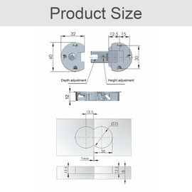 Flap Hinge 3D Adjustable Furniture Flap Fitting 90 Degree, Pack of 2 for Wooden Flaps, Furniture Hinge for Screws, Flap Holder Nickel-Plated Steel - Hinge for Cabinet Doors & Display Cabinets