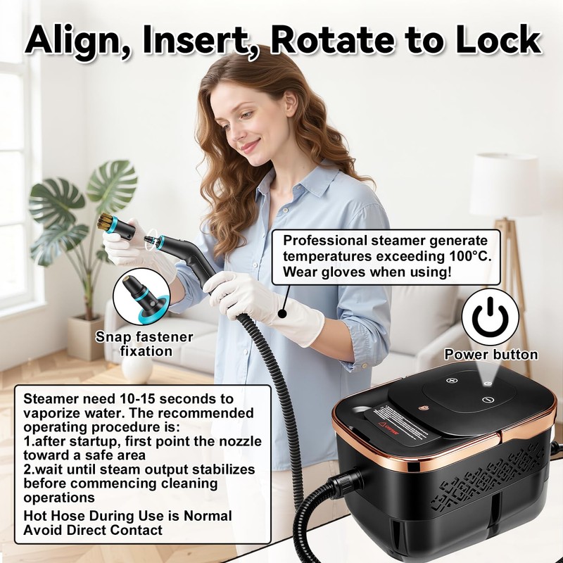 Steam Cleaner, 2500W Portable Handheld Steamer for Cleaning, Large Capacity