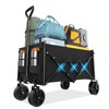 Lightweight Folding Wagon, Large Capacity Collapsible Grocery Cart on Big