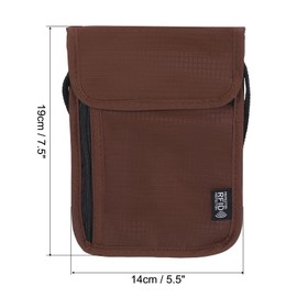 PATIKIL Neck Wallet, Passport Holder Neck Pouch RFID Blocking Waterproof Neck Travel Wallet for Women & Men, Brown
