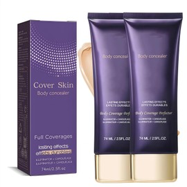 Body Coverage Perfector Complexion Tattoo Cover Up Makeup Cream, Waterproof Transfer-Resistant Long-Lasting Sweat-Proof Leg Makeup Concealer to Cover Veins Suitable for All Skin Tones - 2Pcs