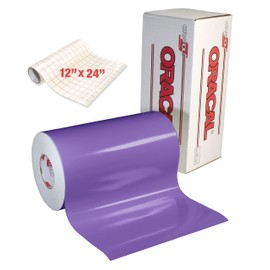ORACAL 651 Gloss Lavender Adhesive Craft Vinyl for Cameo, Cricut & Silhouette Including Roll of Clear Transfer Paper (6ft x 12")