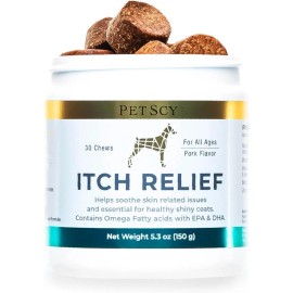 Petscy Dog Itch Relief Chews with Omega 3 Fatty Acids, EPA & DHA | Itch Relief f