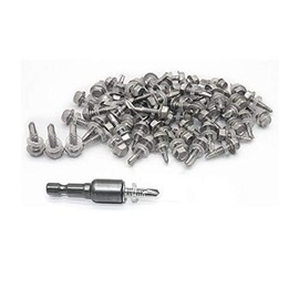 #12 × 1" Hex Washer Head Self Drilling Screws 410 Stainless Steel Self-Tapping Screws 50pcs