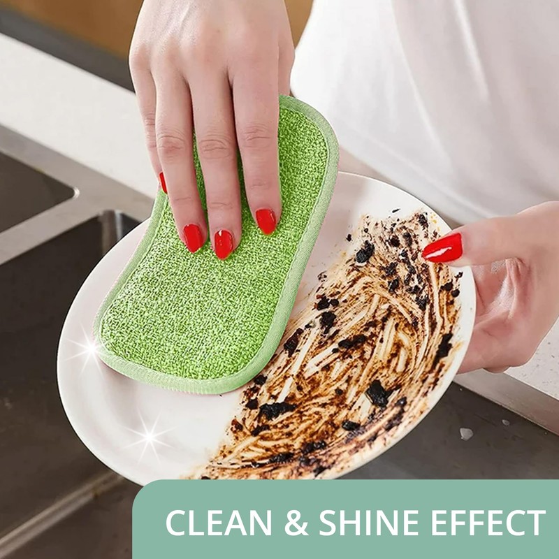 6 Pcs Kitchen Sponges & Cleaning Cloth Set, Reusable Multi-Purpose