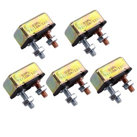 Bumbesti 12V Universal Automatic Reset Stud Type Circuit Breaker 10A, No Bracket 5Pack (10A)