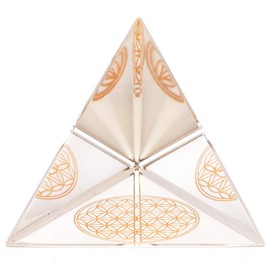 Luxury Handmade Crystal Flower of Life Triangle Pyramid Orgonite Original Purifying Healing