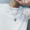 TseenYi Maple Leaf Pendant Necklace Silver Leaf Necklace