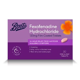 Boots Fexofenadine Hydrochloride 120mg Film-Coated Tablets - 30 Tablets