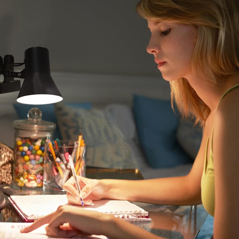 MingBright LED Clip-on Desk Lamp, 360° Adjustable Clamp Desk Light