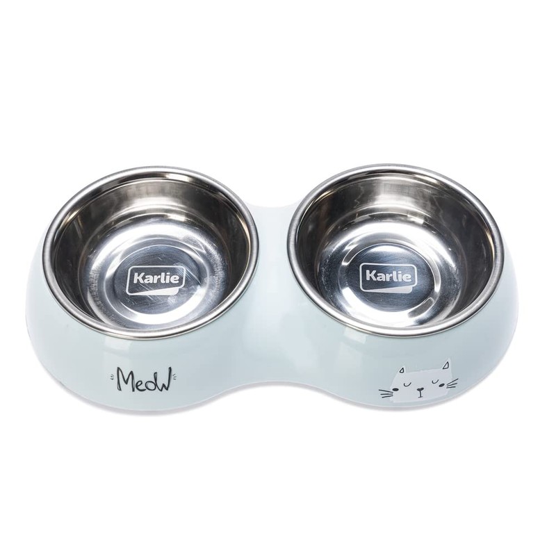 Karlie Rana Cat Bowl Dinner Set 2 Light Blue 522654