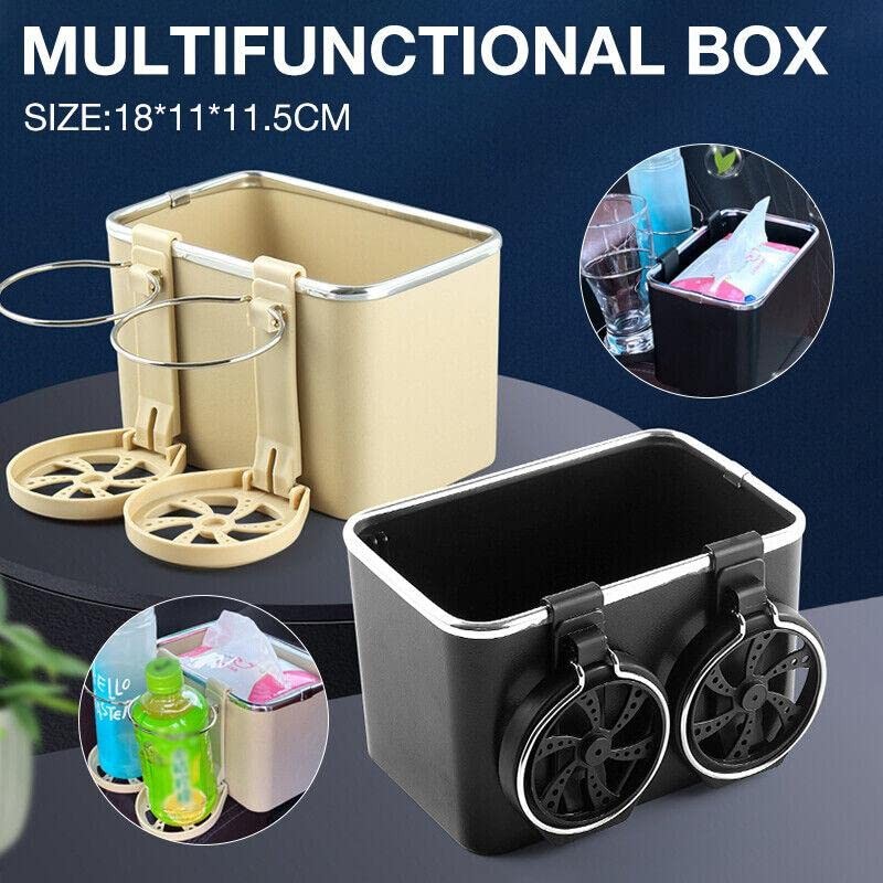 AIMALL Armrest Storage Box with Cup Holder, Tissue Box, Drawer