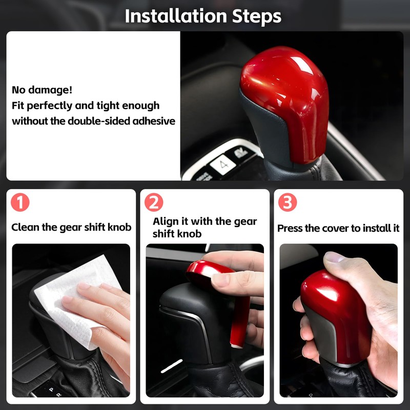 Ruautumn No Adhesive Car Gear Shift Knob Cover for Toyota