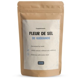 Cupplement - Fleur de Sel de Guérande - Keltisches Meersalz 250 GR - Feines Salz - Nicht Mallorca, bio, Ibiza, Algarve, Himalaya oder Camargue - Salz - Bretagne - Flocken - 1KG - 500 - Lindt - Grob