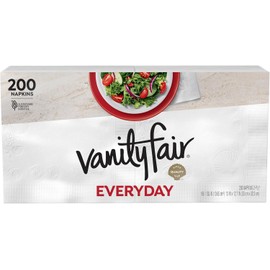 Vanity Fair Everyday Paper Napkins, 200 Count, Disposable Napkins Made Soft