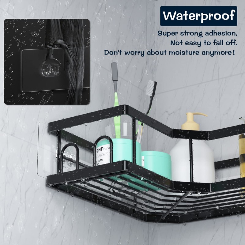 AKTECKE Shower Caddy Adhesive Replacement, No Drilling Transparent Adhesive Wall