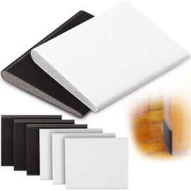 Jetec 6 Peices Self-Adhesive Door Corner Seals, Gap Filler Seal Strip Weather Stripping Draft Stopper Door Frame Seal Corner Foam for Weather Protection Isolation of Noise(White, Brown)