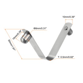 HARFINGTON 8pcs Double Button Kayak Paddle Snap Spring Clip 8x10x50mm 65Mn Spring Steel V-Shaped Solid Lift Telescopic Locking Tube Pole Clips for Tent Umbrella Camping