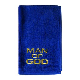 Swanson Christian Man of God Pastor Towel (Navy with Gold Letters)