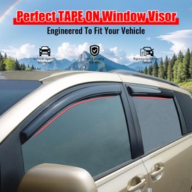 Window Visor Compatible with 2011-2020 Toyota Sienna, Slim Style Acrylic Smoke Tinted Sun Rain Wind Guards Shield Vent Cover Shade by IKON MOTORSPORTS, 2012 2013 2014 2015 2016 2017 2018 2019