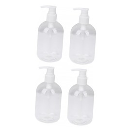 4Pcs Refillable Shampoo Lotion Containers with White Pump Head Toiletry Bottles for Home Bathroom and Travel Portable Liquid Dispenser for Hand Soap