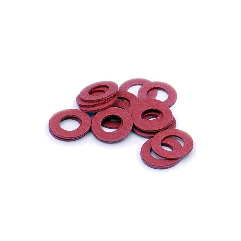 M4 (4mm) Flat Washer - Fibre (Red) (Pack of 20)