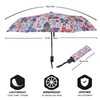 Glamflapin White Floral Umbrellas for Women, Anti-UV Protection Automatic Folding