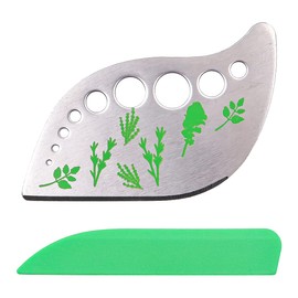 Hsthe Sea 9 Holes Herb Stripper Leaf Stripper Herb Cutter with Safe Cover Stainless Steel Tool for Vegetable Sand Stems Kale Herb Rosemary Mint