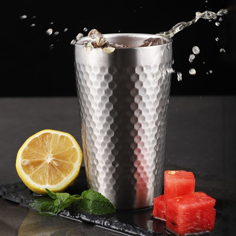 2pcs 304 Stainless Steel Pint Cup Hot Cold Drinking Cup