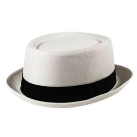 Znor Mens Hats Trilby Hat Pork Pie Hats For Men Classic Textured Pork Pie Hat Outdoor Hat Men's Hats & Caps Mens Summer Hats For Men Beach Hat Trilby Hats For Men -White-59 cm