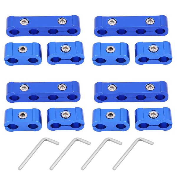 Ymiko 12Pcs Spark Plug Wire Separator, Braided Engine Spark Plug Wire Hose Separator Clamp Fitting Kit for 8mm 9mm 10mm