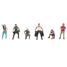 Muscle Mechanics 6 Piece Diecast Figure Set (6 Figures) Limited Edition for 1/64 Scale Models by American Diorama AD-2417MJ