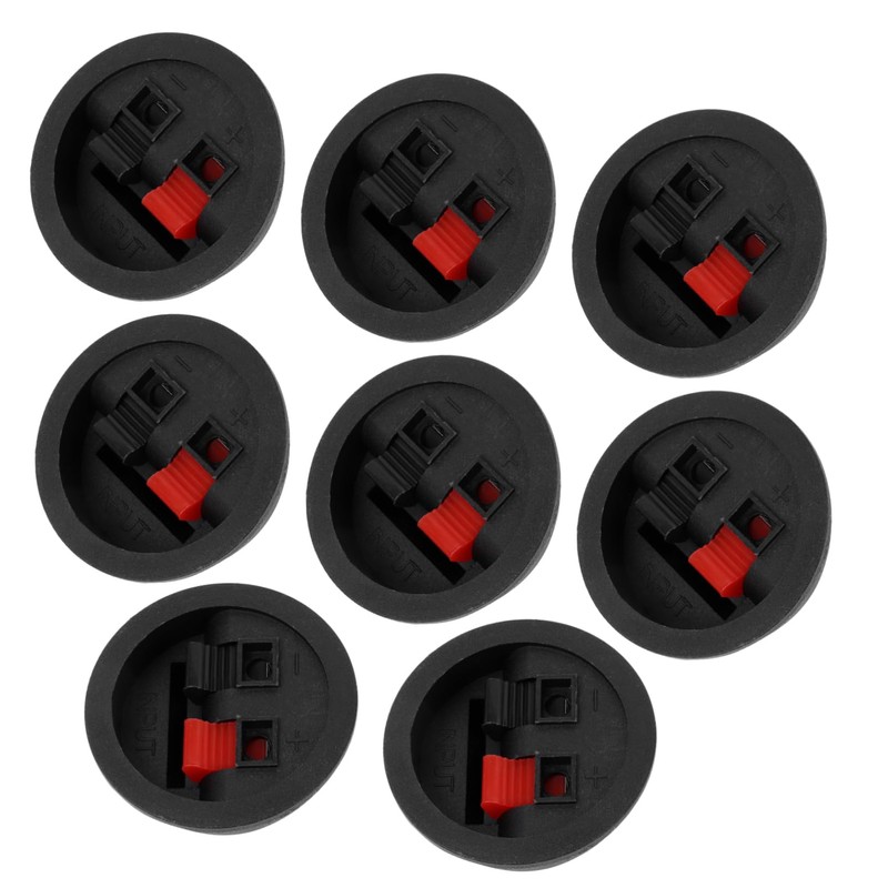 Levemolo 8Pcs Speaker Wire Connector Clamps Round Spring Clip Terminal