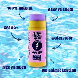 Barreltopia Surf Stick Sun Cream Face 50+ Zinc Colouring Pencils - Sun Cream Face SPF 50 - Sun Zapper Waterproof Eco Natural