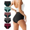 Womens Incontinence Underwear Washable Absorbent Panties 5 Pack (XX-Large, Black/Turquoise/Brown/Dark